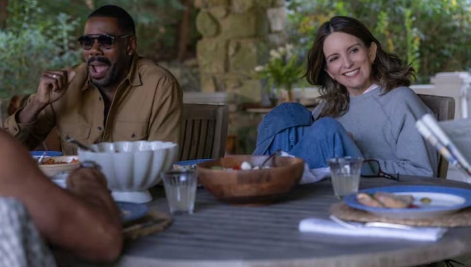 Colman Domingo and Tina Fey in a scene from the new Netflix romantic comedy "The Four Seasons" coming this year.