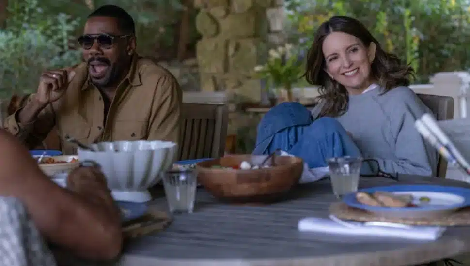 Colman Domingo and Tina Fey in a scene from the new Netflix romantic comedy "The Four Seasons" coming this year.