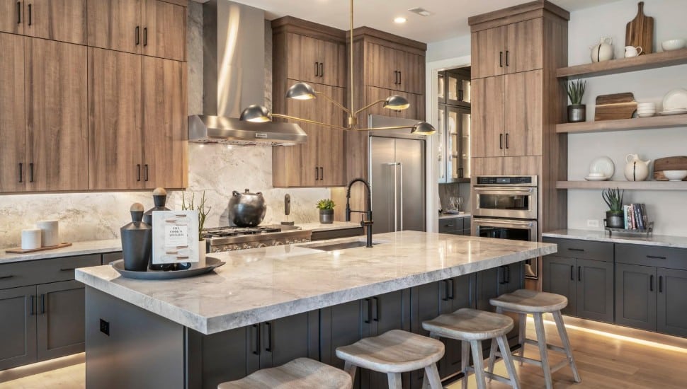 A kitchen interior at Hearthfield, a new Toll Brothers community in Collegeville.