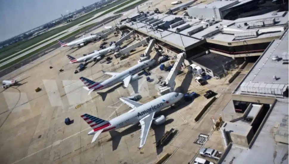 Planes on the ground at Philadelphia International Airport.