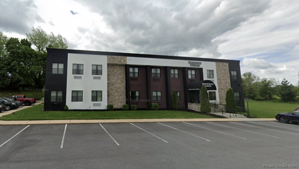 The exterior of Brinton Suites at 1516 Wilmington Pike.