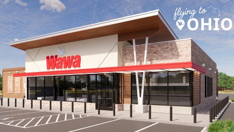 A rendering of a new Wawa store in Ohio.