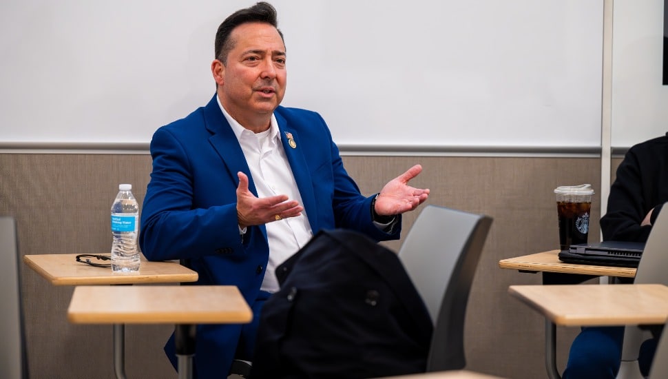 Rep. Chris Pielli speaking to Dr. Kennedy’s Pennsylvania Government and Politics class.