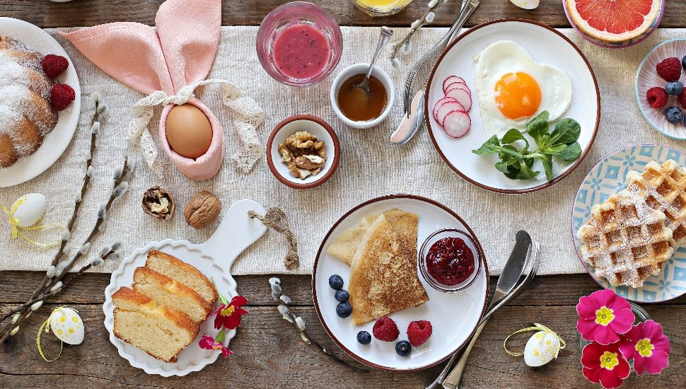 Easter brunch entrees.