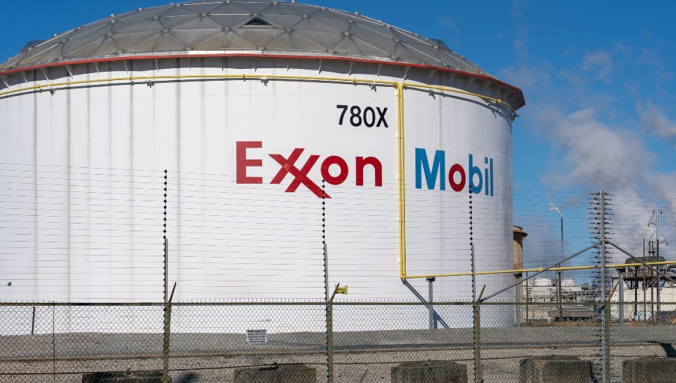 Exon Mobil oil tanks.