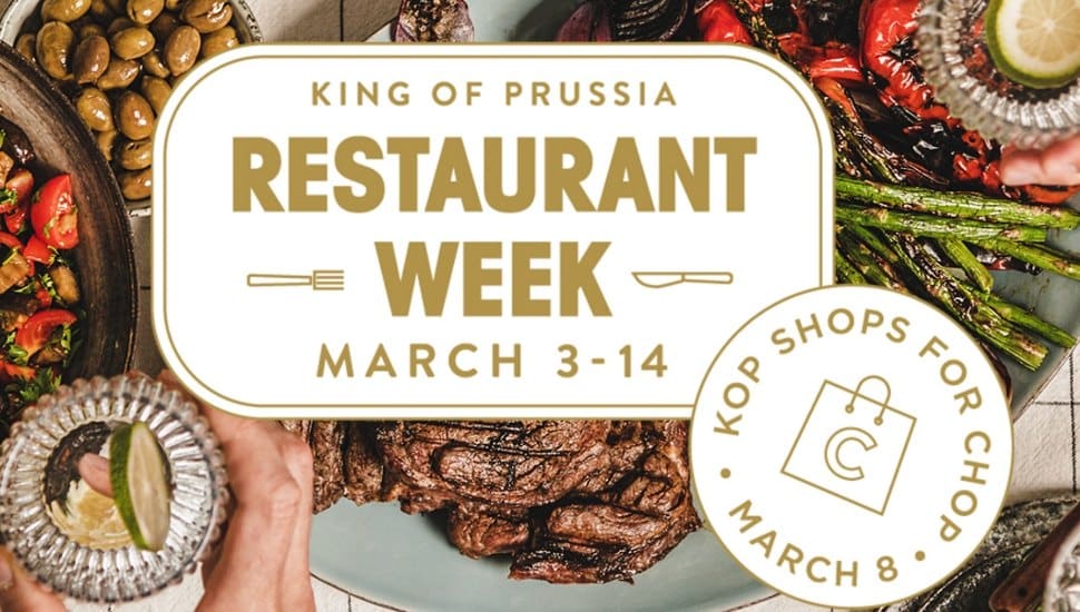 A poster advertising King of Prussia Restaurant Week.