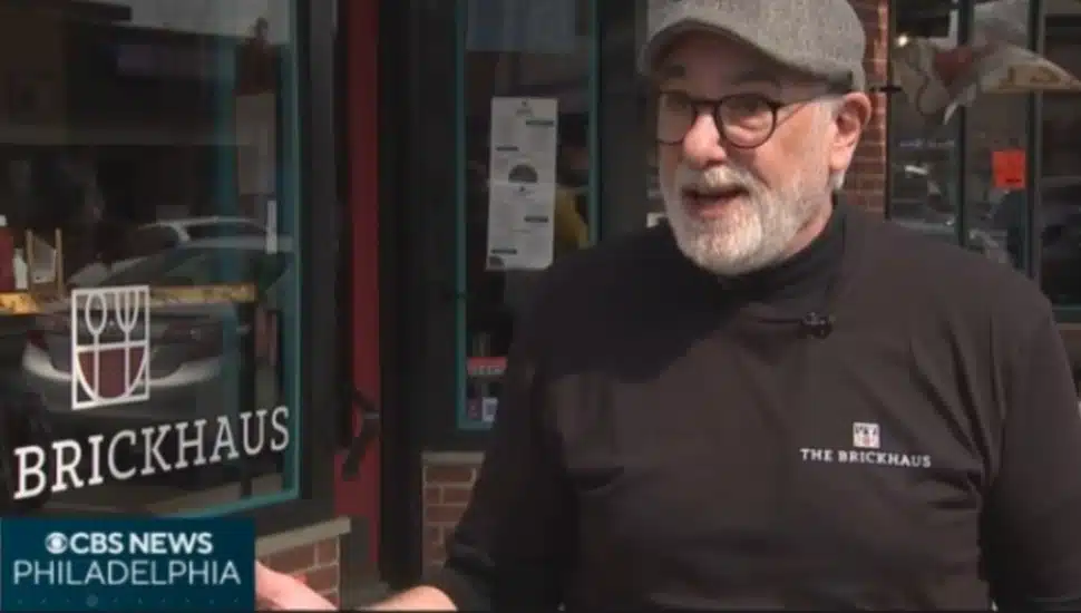 John Marshall, owner of The BrickHaus in Ridley Park, outside of his restaurant.