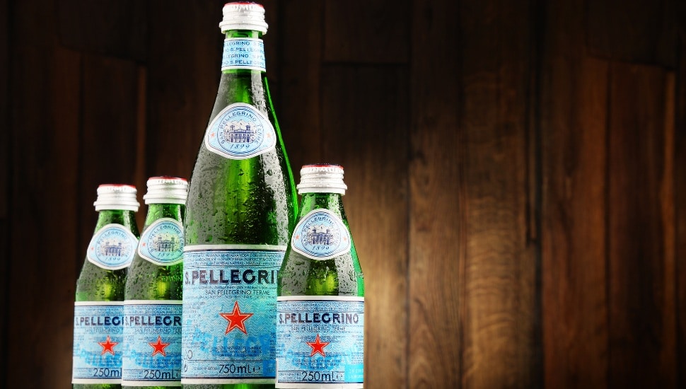 A group of San Pellegrino bottles