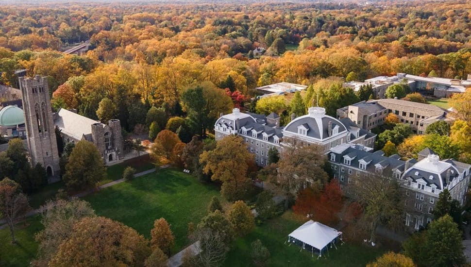 Swarthmore College during the fall.