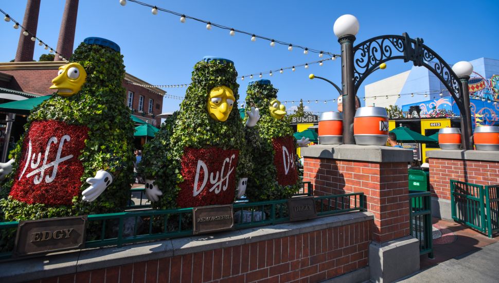The entrance to Duff Brewery Beer Garden in Springfield at Universal Studios Hollywood.