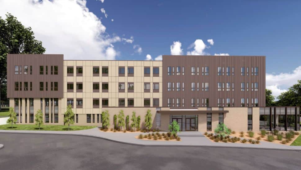 Rendering of a new residence hall at Lincoln University.