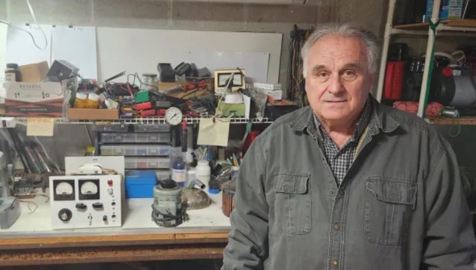 Inventor Anthony Paul Bellezza at his workshop.