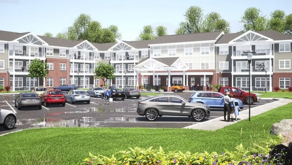 Rendering of senior living community.