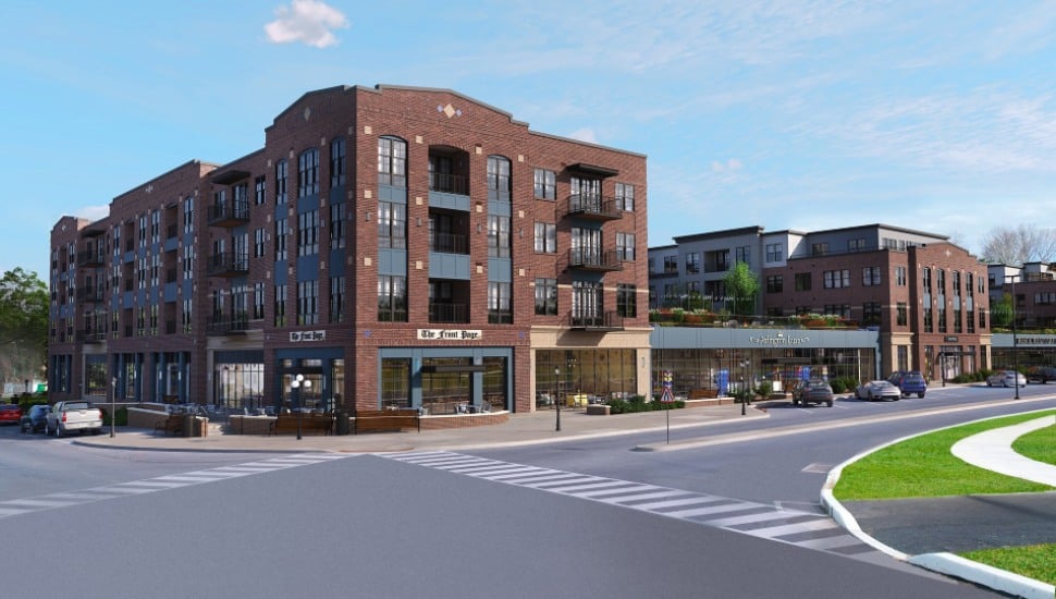 New buildings in Doylestown being leased as luxury apartments and retail space.