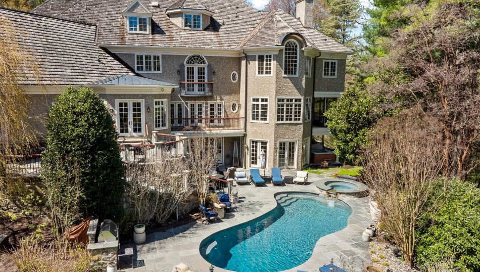 A Gladwyne estate, mansion and pool.