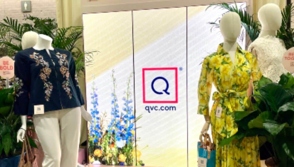 Mannequins and floral displays at QVC.