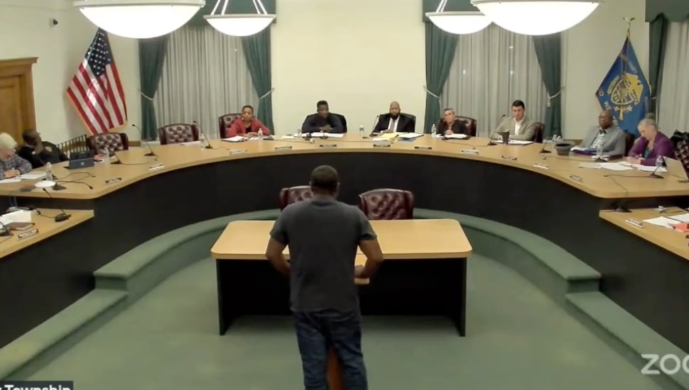 A screenshot of Upper Darby resident Richard Blye addressing Mayor Ed Brown at an Upper Darby Council meeting.