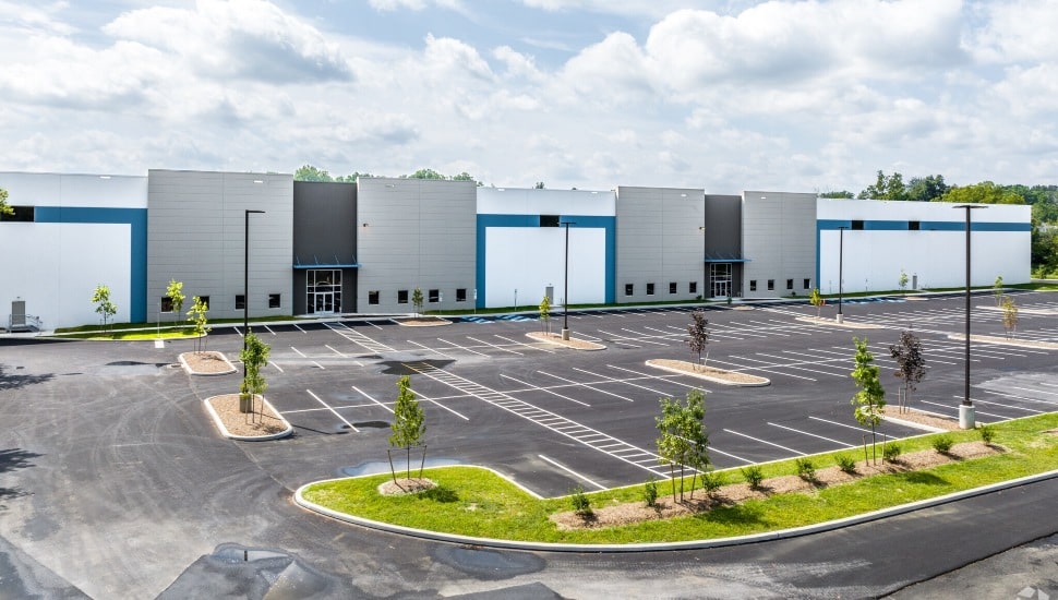 Warehouses placed on a property.