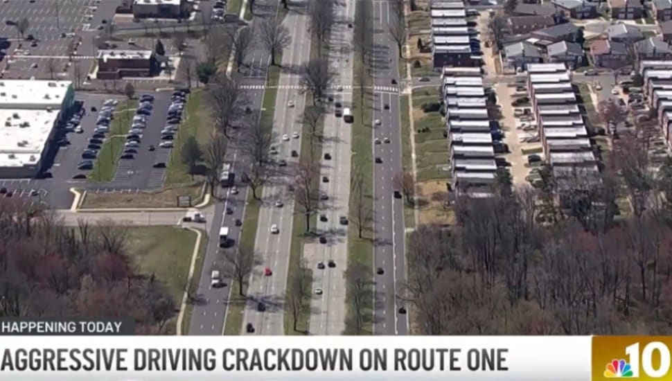 An aerial view of U.S. Route 1.