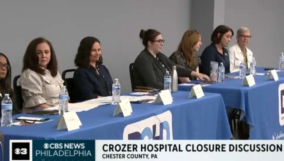 A discussion panel organized by the Delaware County Health Department answers questions from Chester residents.