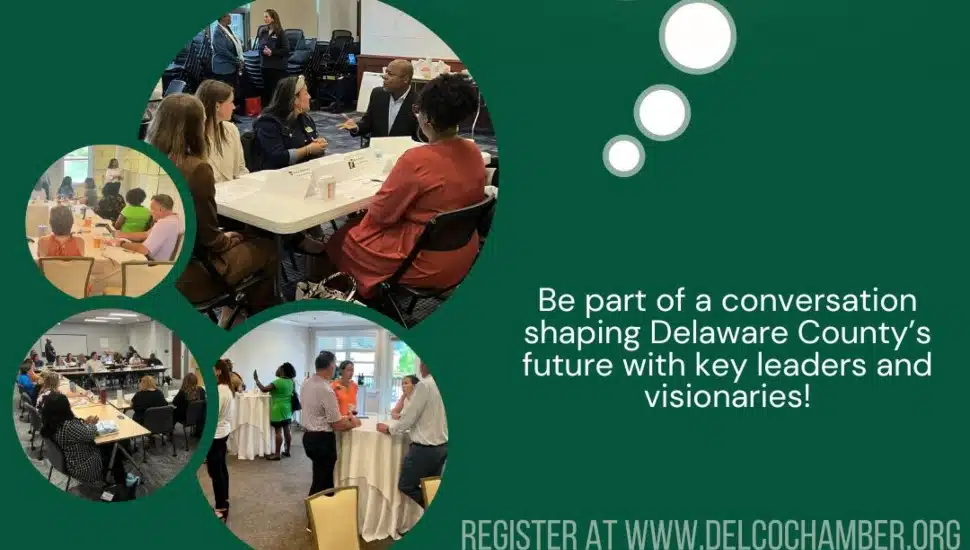 People meet around the table and in different rooms to share their ideas.
