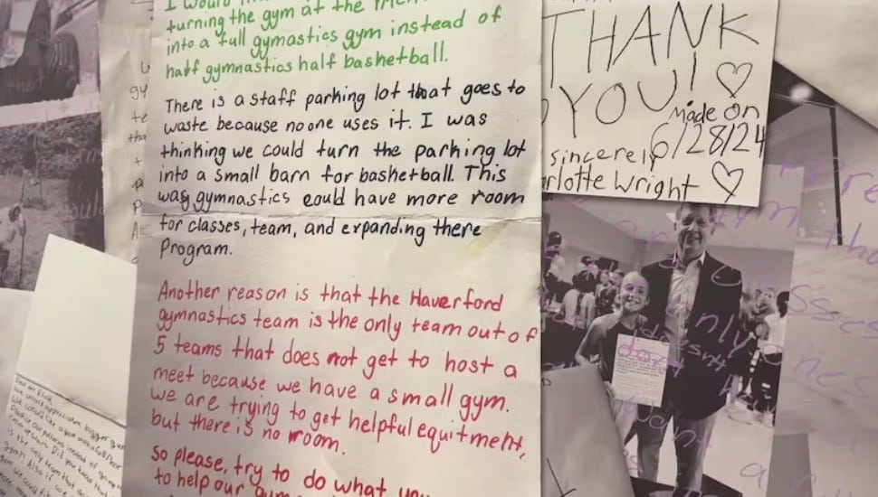 Some of the letters Abi Young wrote to YMCA Greater Philadelphia CEO Shaun Elliott.