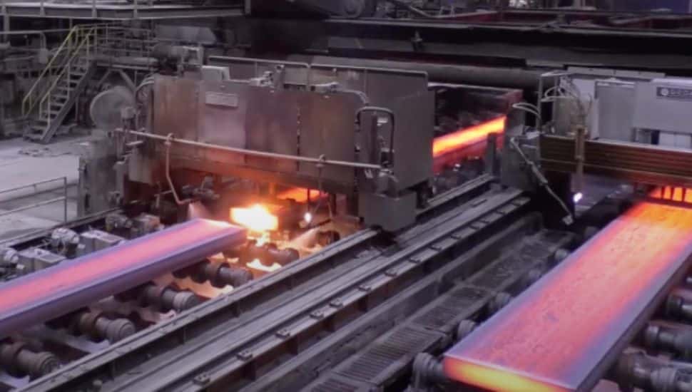 Making steel beams at Cleveland Cliffs.