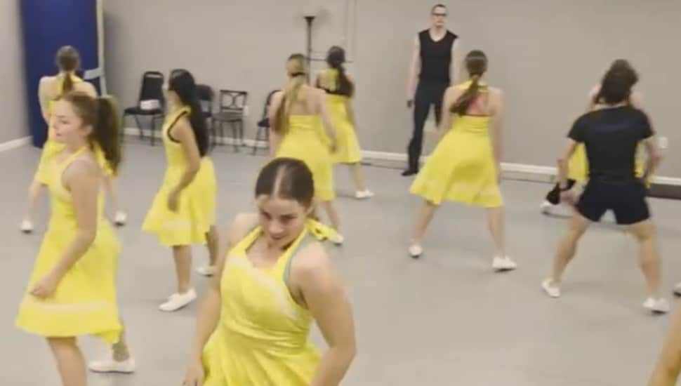 Dancers from Newtown's Dance Ground try out a routine.