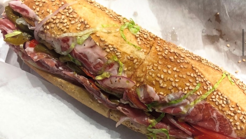 A hoagie on display from Farina Di Vita.