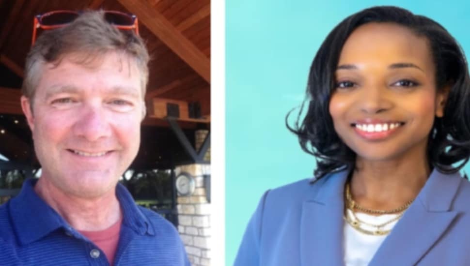 Republican Kevin Kellogg (left) and Democrat Joi Washington, both candidates for mayor of Media Borough.