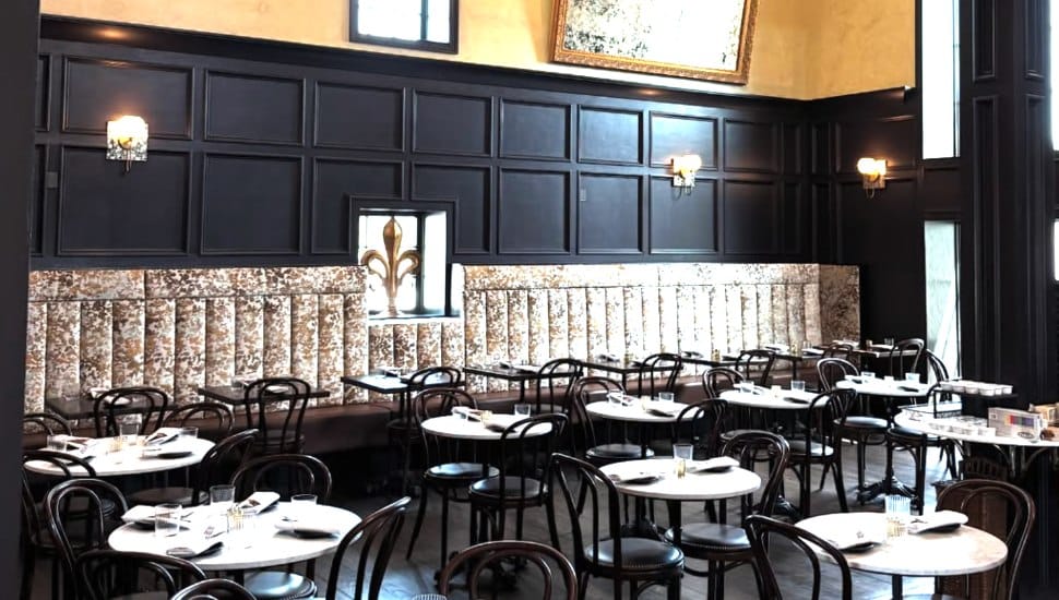 The interior elegant dining room at La Grange restaurant in Lower Makefield.