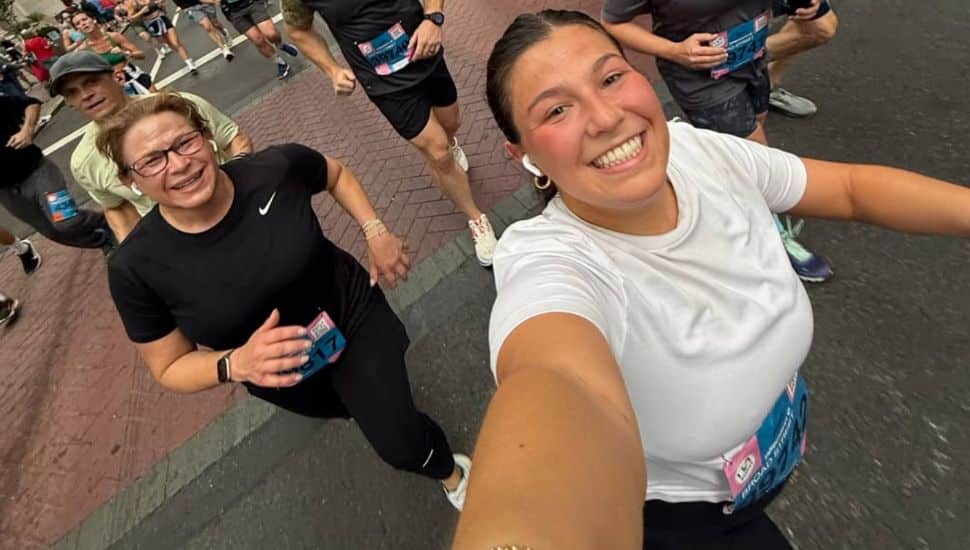 Lori and Sophia Shapiro in a selfie during their participation in the Broad Street Run.