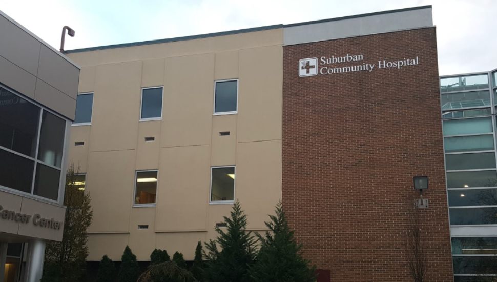 The exterior of Suburban Community Hospital.