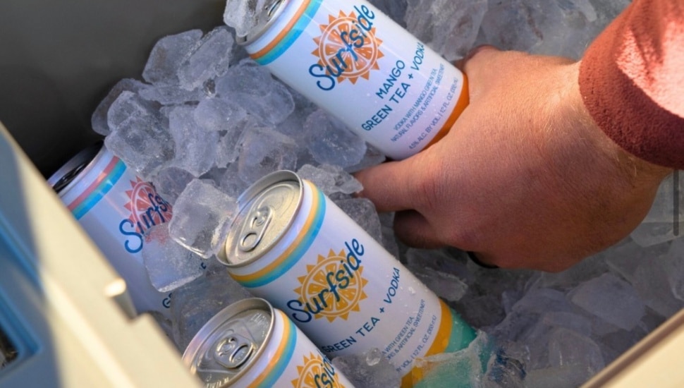 Cans of Surfside cocktails