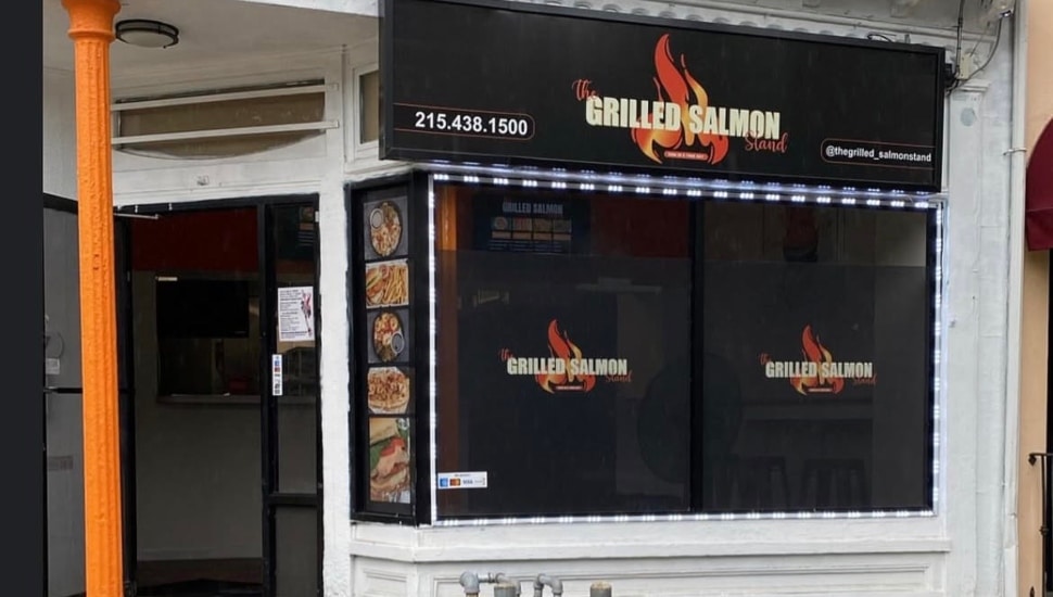 The entrance to the Grilled Salmon Stand in Mount Airy.