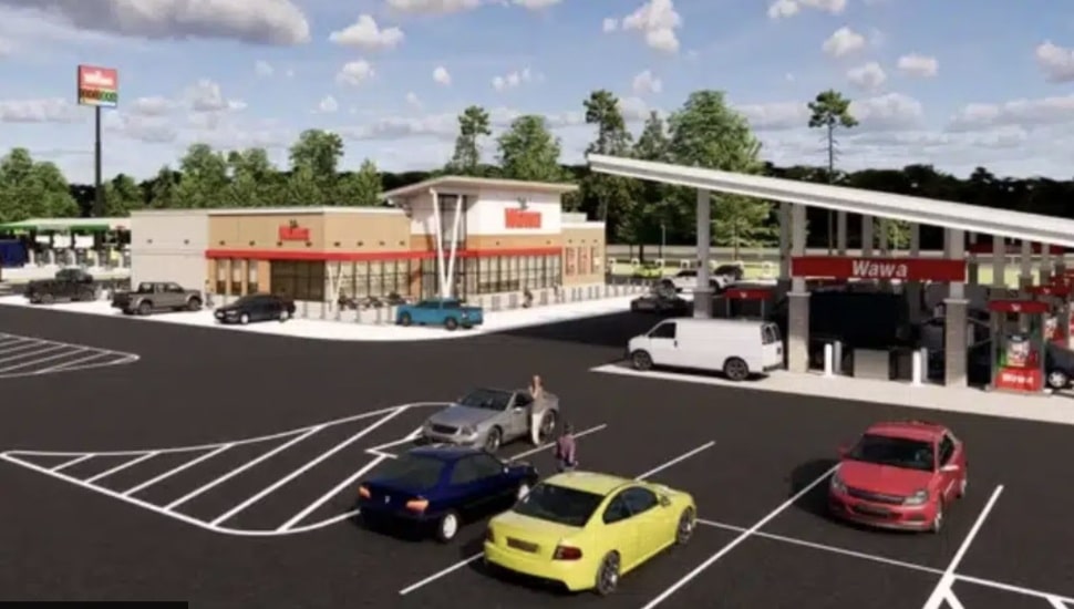 A rendering of Wawa's new travel center that caters to truck drivers opening in North Carolina.