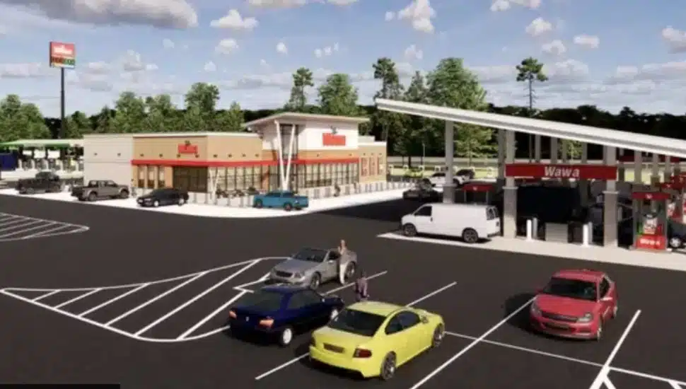 A rendering of Wawa's new travel center that caters to truck drivers opening in North Carolina.