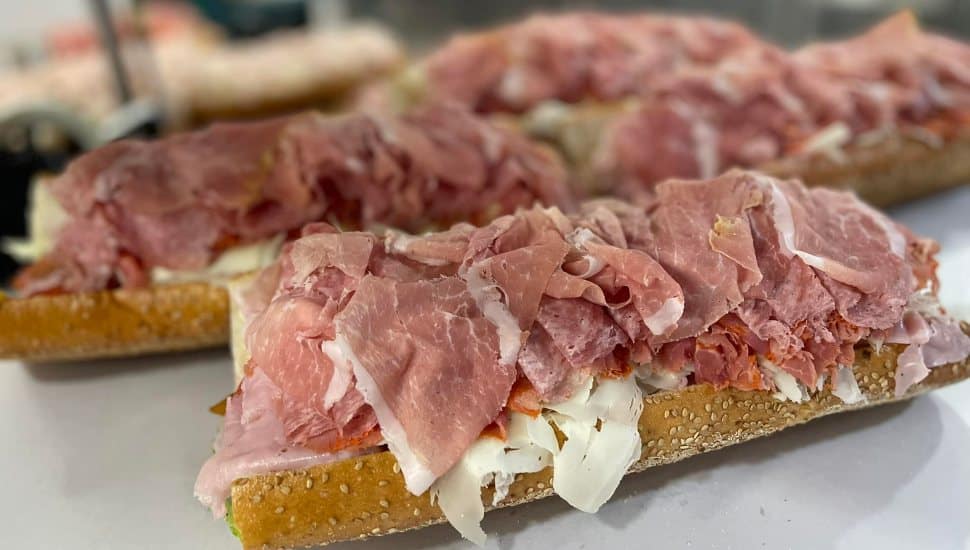 Several meat-filled hoagies from Lorenzo's Steaks & Hoagies.