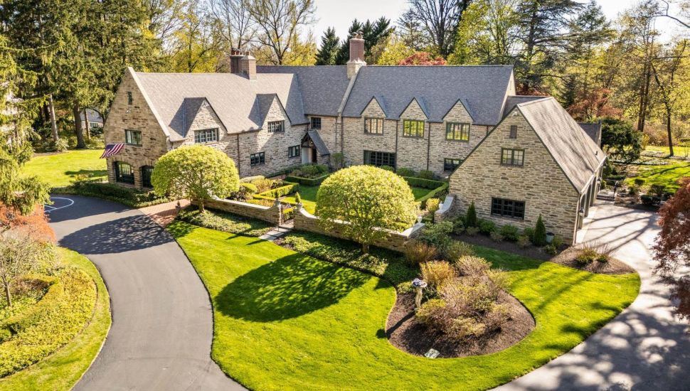 An overview of a tudor home for dale at 458 Huston Road in Wayne.