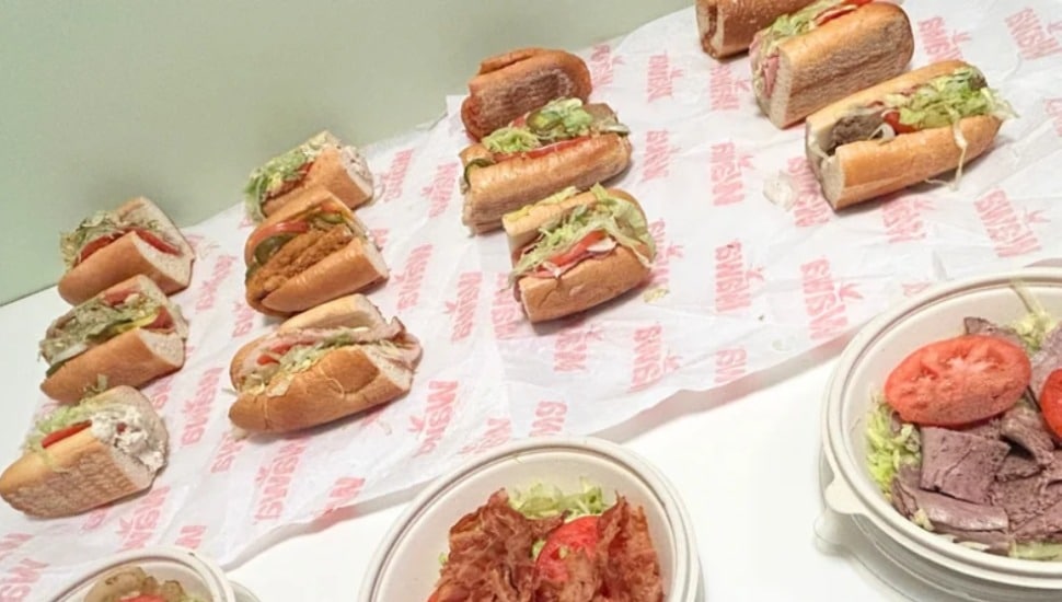 Wawa hoagie varieties on display.