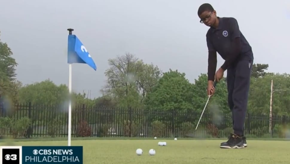 Local students had a chance to try out a new putting green donated by golfer Jordan Spieth's foundation.