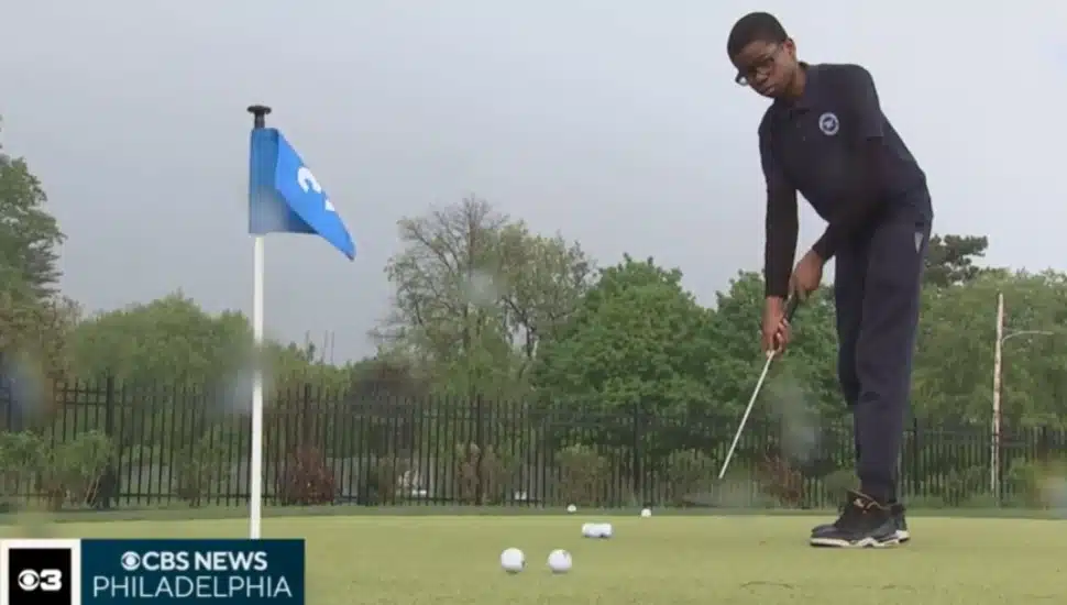 Local students had a chance to try out a new putting green donated by golfer Jordan Spieth's foundation.