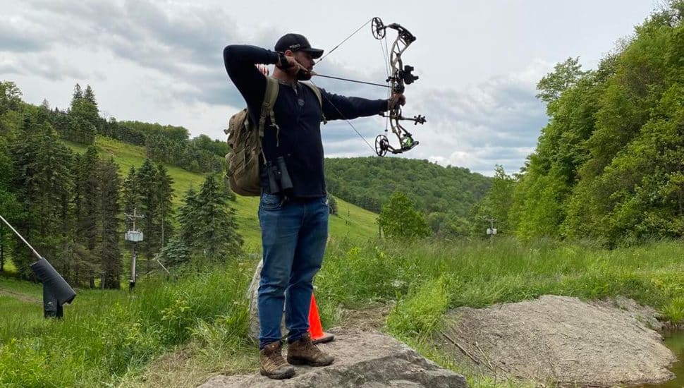 An archer takes aim at Bigshot Archery.