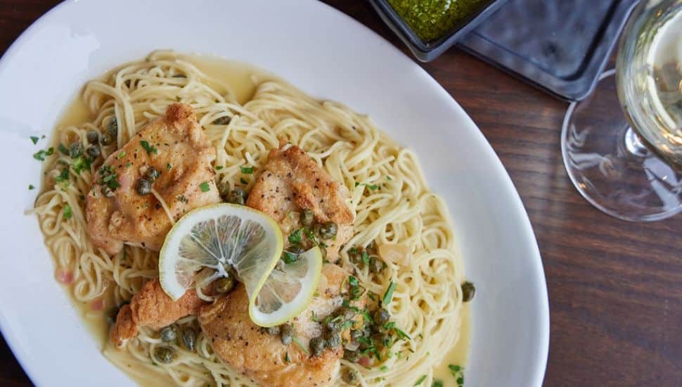 An entree in a dish from Burtons Grill & Bar.