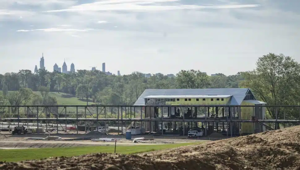 Construction taking place at Cobbs Creek Golf Course in April 2025.