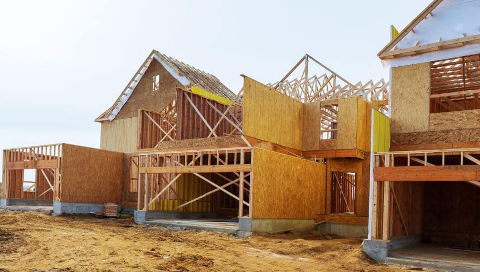 A home under construction.