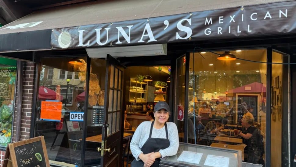 Luna's Mexican Grill owner Cristina Luna Ramirez outside her Swarthmore restaurant.