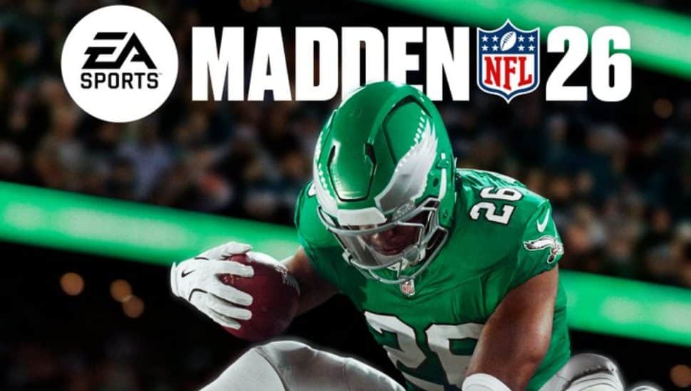 The cover of the Madden NFL 26 video game with Saquon Barkley.