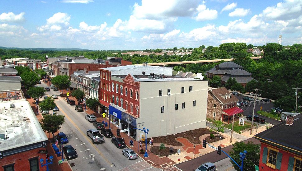 An aerial view of Phoenixville.
