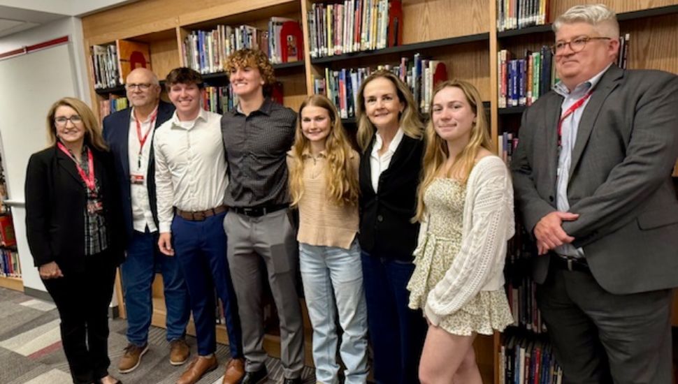 Students in a group that started the R U OK campaign.